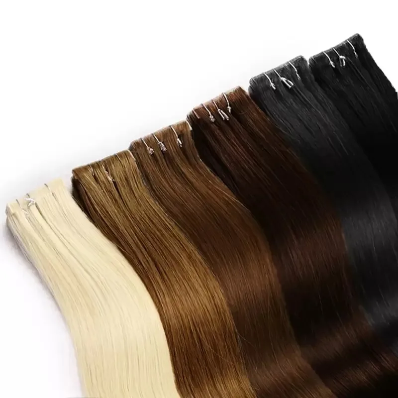 20Pcs Injection Skin Hair Extensions Tape In Human Hair Pieces Pre Bonded Capsules Microlink Capsules Natural Straight