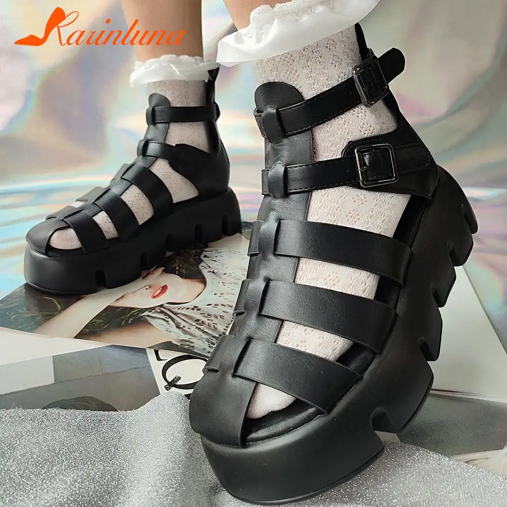 

Platform Chunky Heels Sandals 2023 Spring Summer Shoes Gothic Style Cool Fashion Walking Comfy Office Lady Woman Shoes Sandals