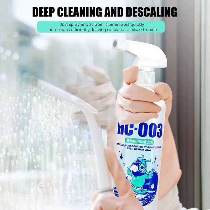 Water Stain Remover For Bathroom 500ml Bathroom Limescale Remover Shower Cleaner Powerful Descaling Cleaning Agent Foaming