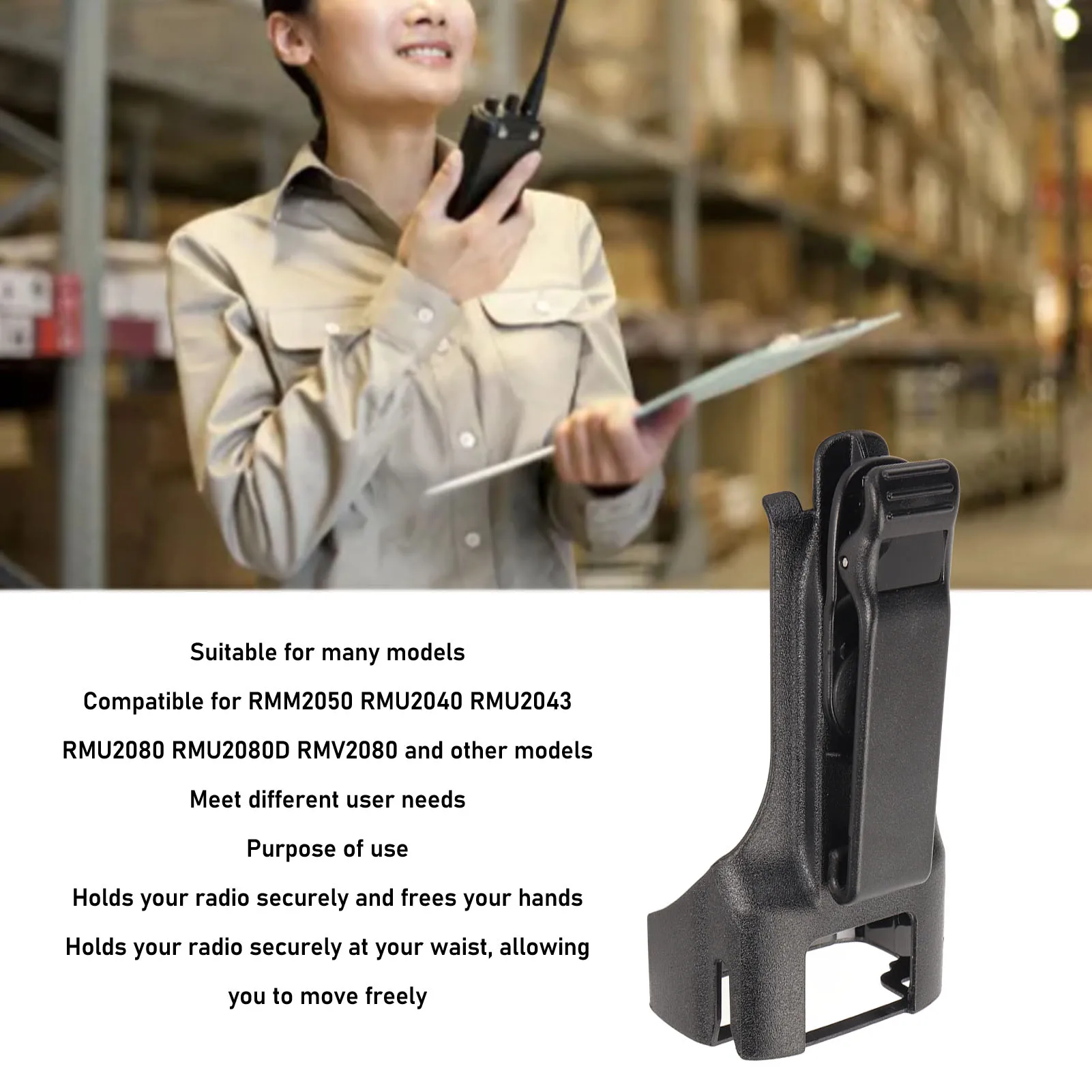Walkie Talkie Clip 2 Way Radio Belt Clip Rugged Replacement Hands  90 Degree Rotation for RMM2050 for RMV2080 for RMU2080