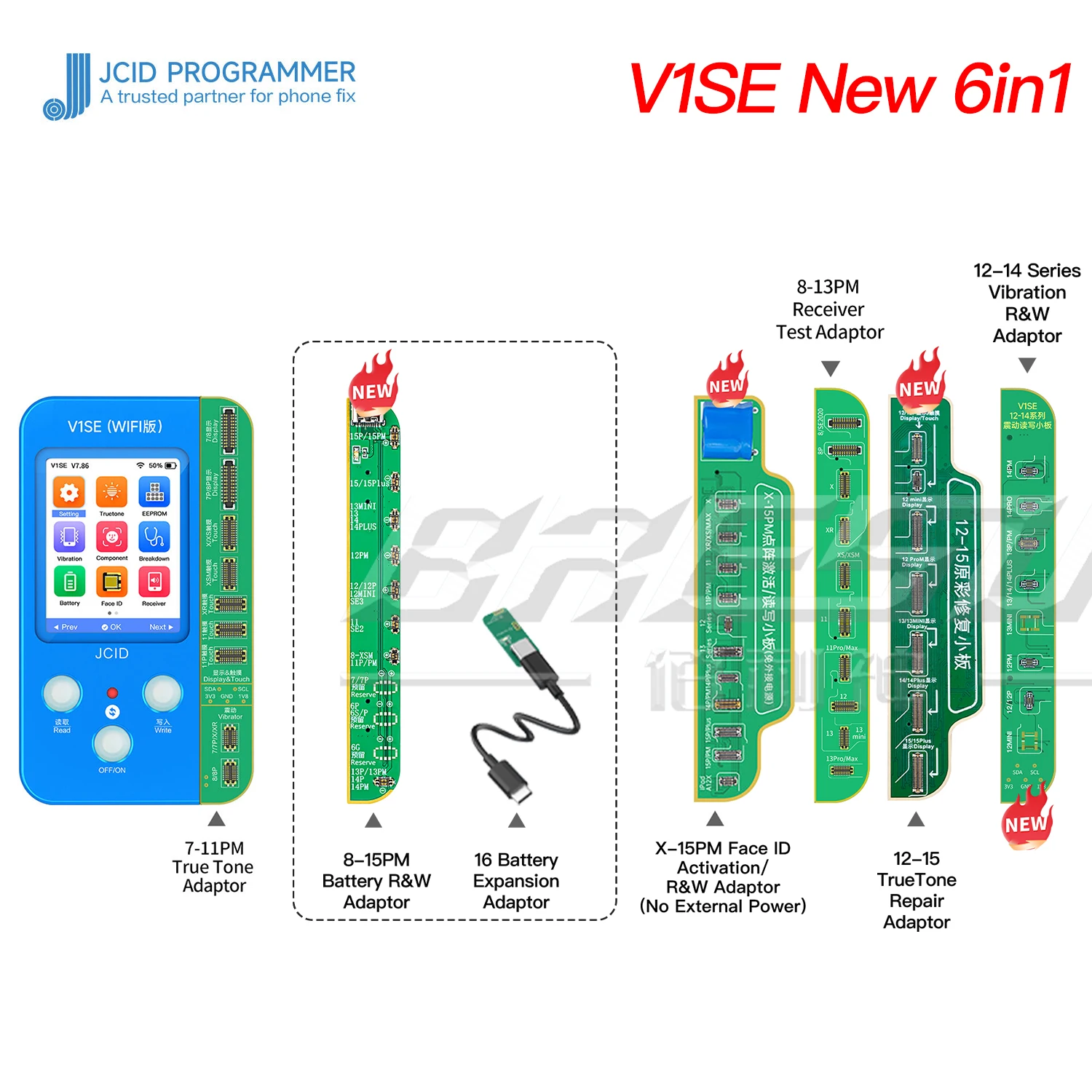 JCID V1S PRO V1SE Programmer with BGA110 BGA70 for IPhone 6-14