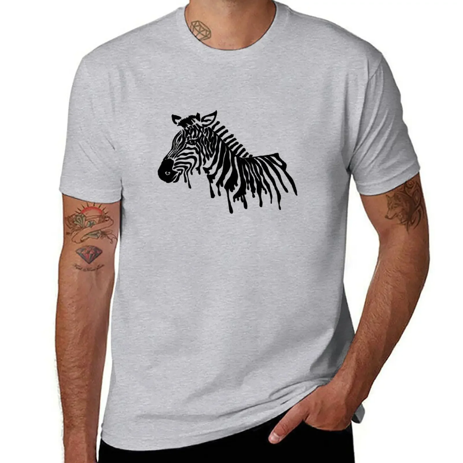 

Drip Paint Zebra T-shirt plus sizes summer clothes anime clothes t shirts for men graphic