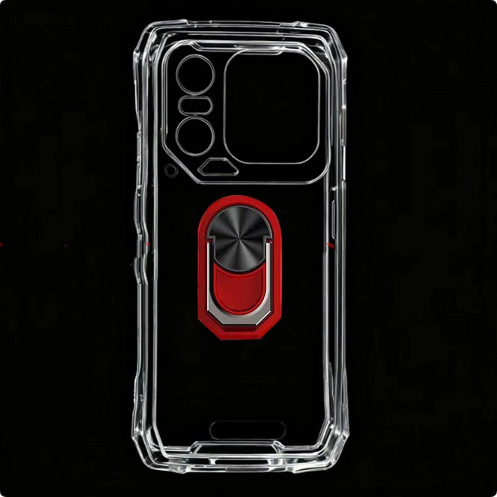 Blackview Xplore 1 Back Finger Ring Soft TPU Silicone Phone Case with Walkie Talkie Bracket