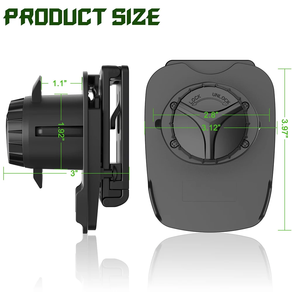 Universal Handcuff Case Open Top Secure Lock Retention & 60° Adjustable Clip Handcuffs Holster Handcuff Clip Case for 2inch Belt 4