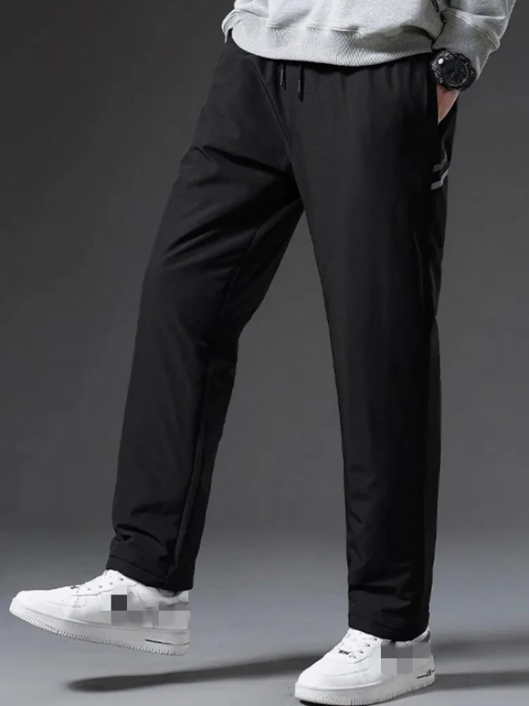 Winter Hiking Pants Mens Loose Fit Warm Fleece Liner Straight Joggers Plus size 7XL Camping Outdoor Trekking Sweatpants Trousers