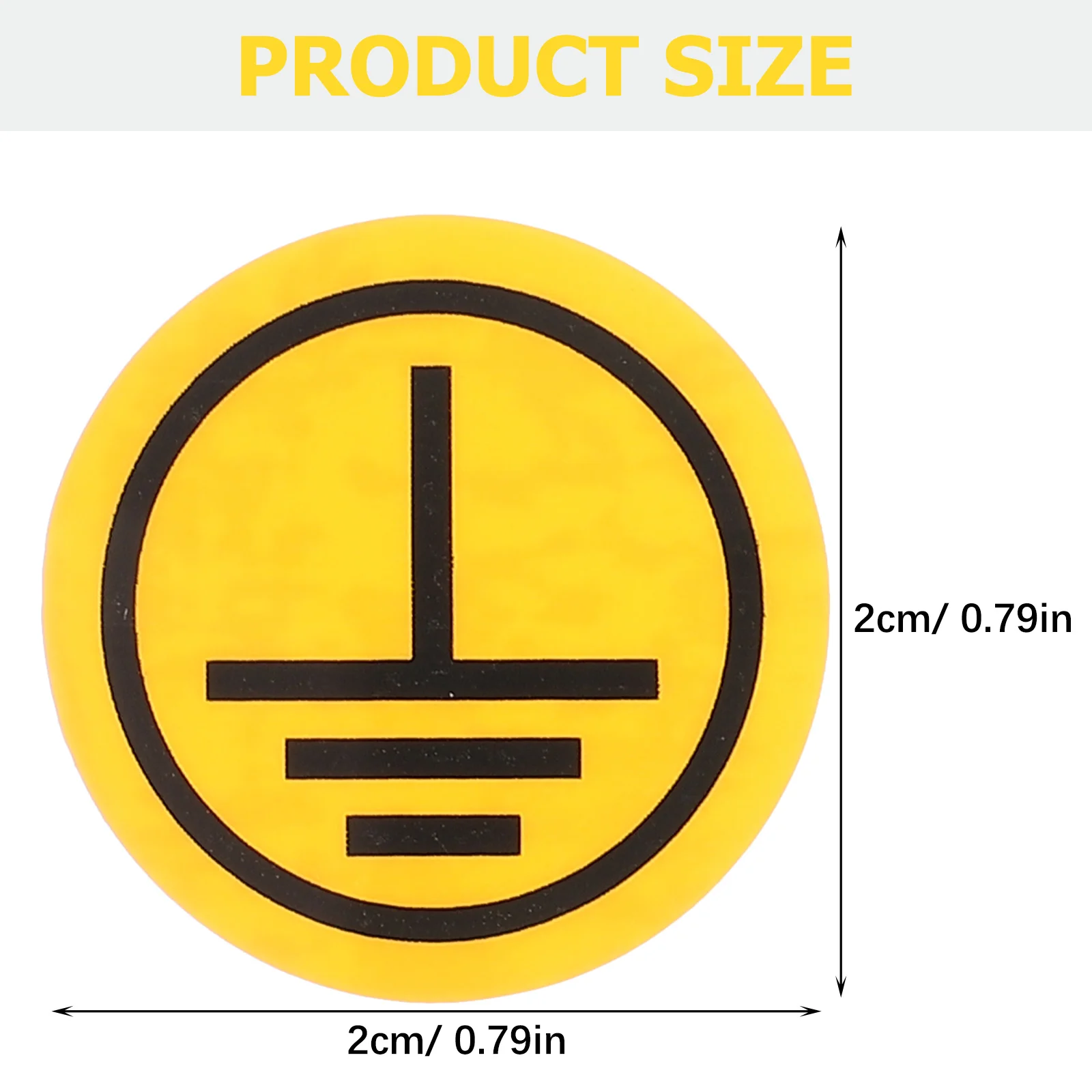 Warning Stickers Safety Signs Electric Panel Labels Ground Symbol Stickers Protective Earth Connection Roadway Safety 5Pcs