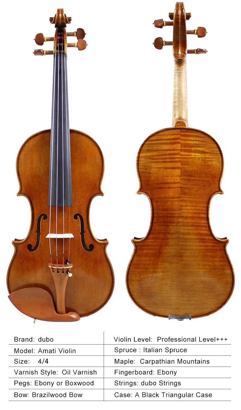Andrea Amati 1560 Violin Copy! ! Antique Oil Varnish Case Bow!Professional Violin 4/4!Fine Tone! Handmade Violin!