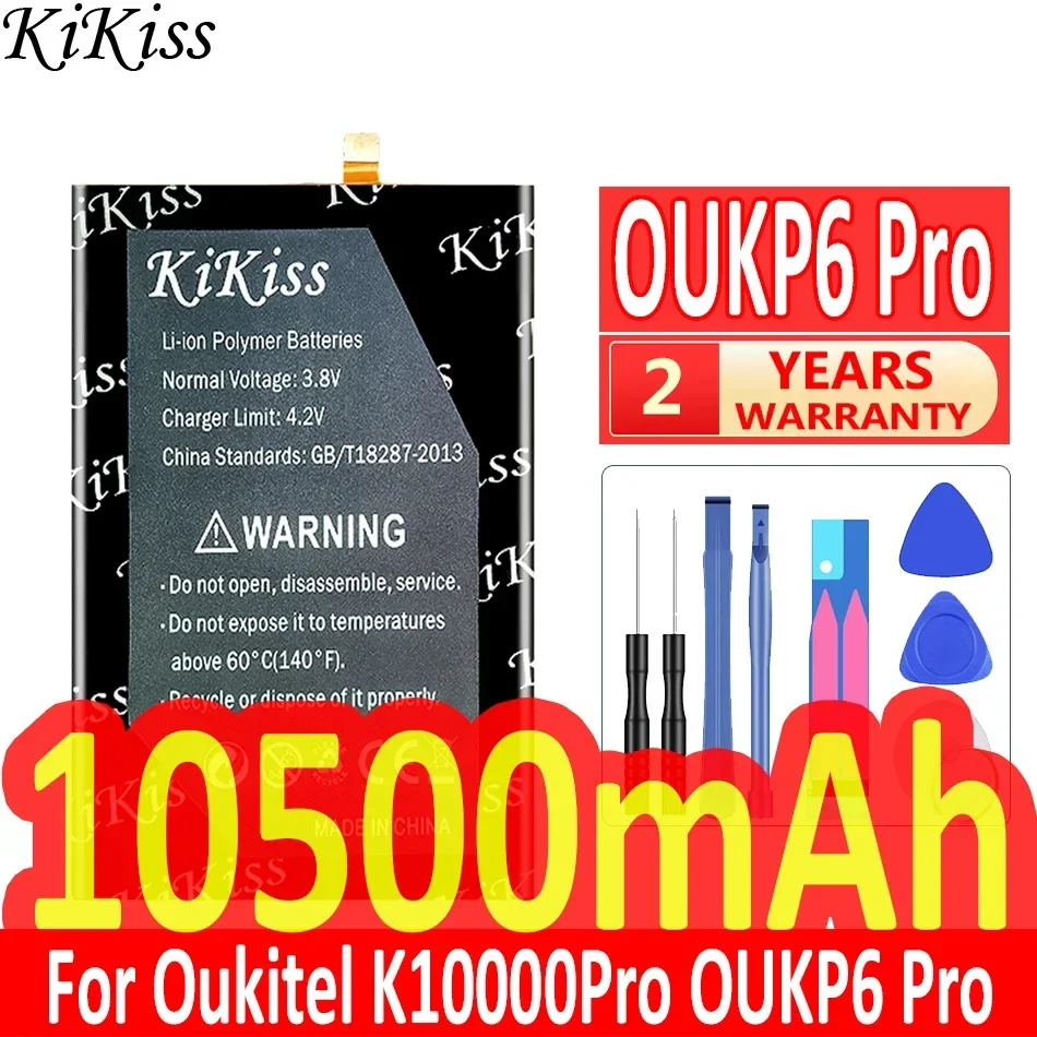 

10500mAh KiKiss Powerful Battery OUKP6 Pro For Oukitel K10000Pro K10000 Pro OUKP 6 Pro Mobile Phone Batteries