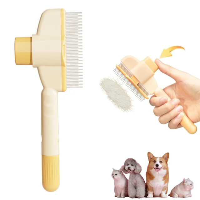 Cat Brush for Shedding, New Cat Deshedding Brush with Release Button, Cat Grooming Brush for Short and Long Haired Cats Cat Brush for Shedding, New Cat Deshedding Brush with Release Button, Cat Grooming Brush for Short and Long Haired Cats