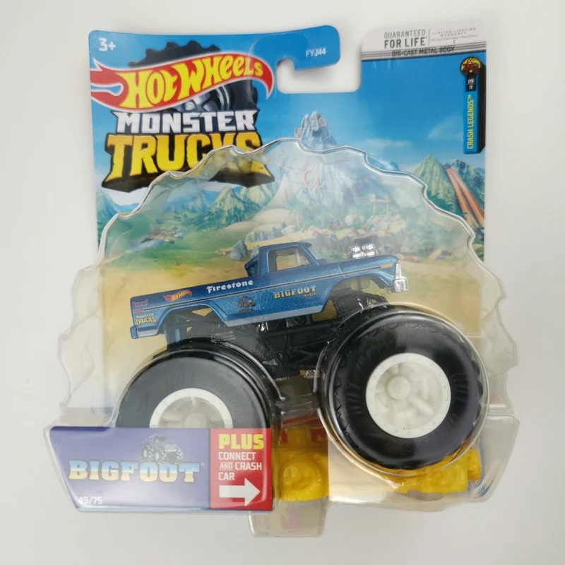 Hot Wheels Monster Truck JURASSIC WORLD TRICERATOPS 1:64 Connect Crash Car  2022