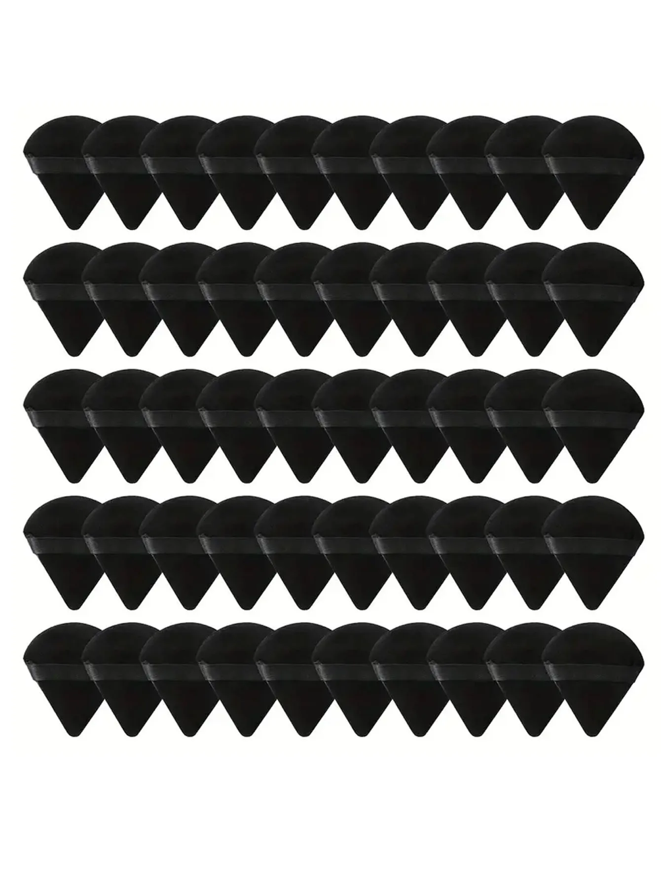 50pcs Soft, Multi-Color Flocking Powder Puffs - Non-Absorbent Design