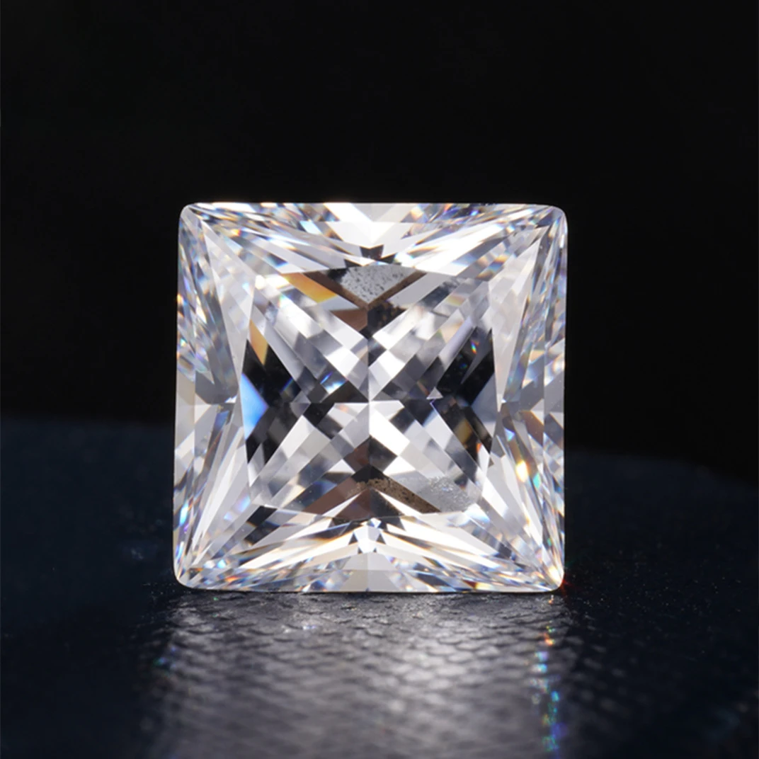 Real 10Ct Princess Cut Moissanite Stone D Color Brilliant Loose Gemstone Beads Lab Grown Diamond Pass Test Certificato Gra
