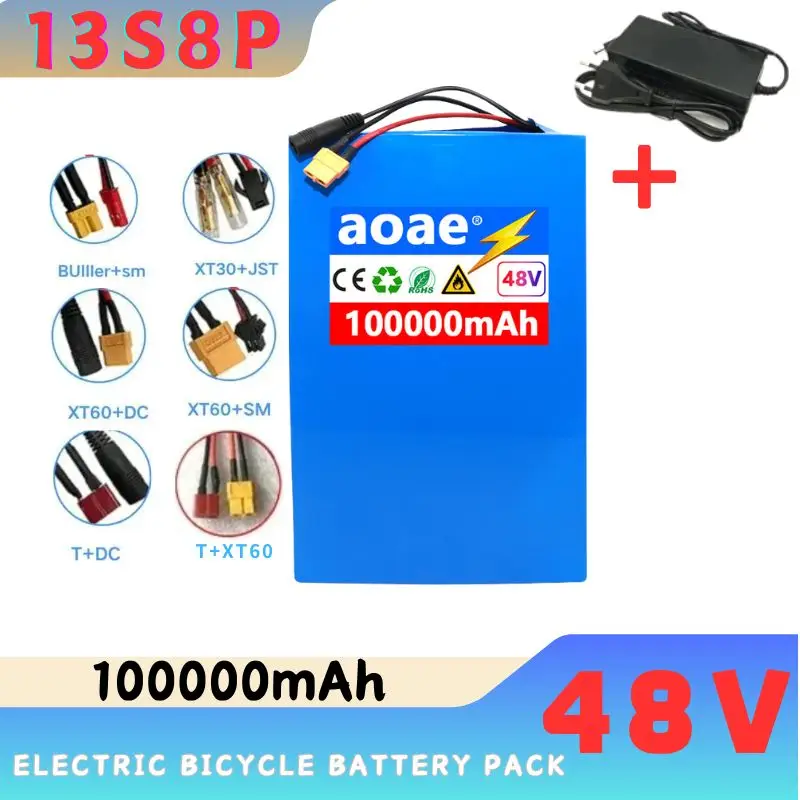 

13S8P 48V 100000mAh battery 18650 13S8P Lithium Battery Pack Applicable to 1000W electric bicycle battery Built in 50A BMS