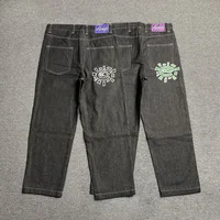 New Always Jeans High quality Printed Embroidery Straight Jeans Black Pants Men Jeans Printing Trend Street Wear AlwaysJeans Men 1