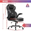 Big and Tall Office Chair 400lbs-Heavy Duty Executive Desk Chair with Extra Wide Seat, High Back Ergonomic Leather 3