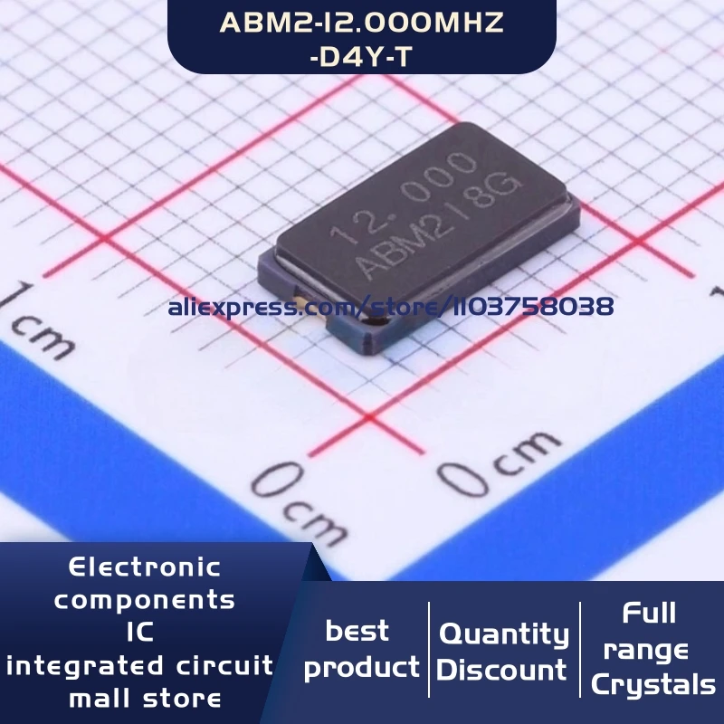 50개/몫 ABM2-12.000MHZ-D4Y-T 12MHZ 30ppm 18pF 8045 2P 수정 발진기 공진기 2-SMD 재고 있음