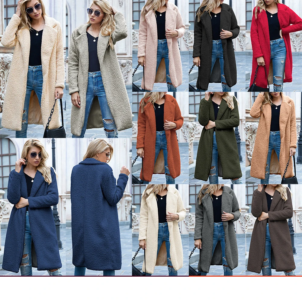 

Женская теплая длинная куртка теплая Повседневная флисовая куртка на молнии с длинным рукавом на осень и зиму 2022