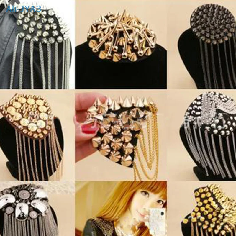 

DIY Decoration Handmade Shoulder Colorful Jewelry Tassel Rhinestones Epaulettes Clothing Accessories Epaulet Shoulder Brooches