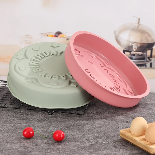 1pc 8 Inch Cake Mold, Simple Red Spiral Design Silicone Cake Pan