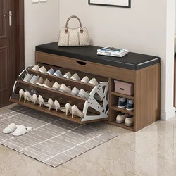 Armario de cuero para zapatos, mueble de entrada Simple, ultrafino, con tapa, para pasillo, gran capacidad de almacenamiento, Banco de pasillo