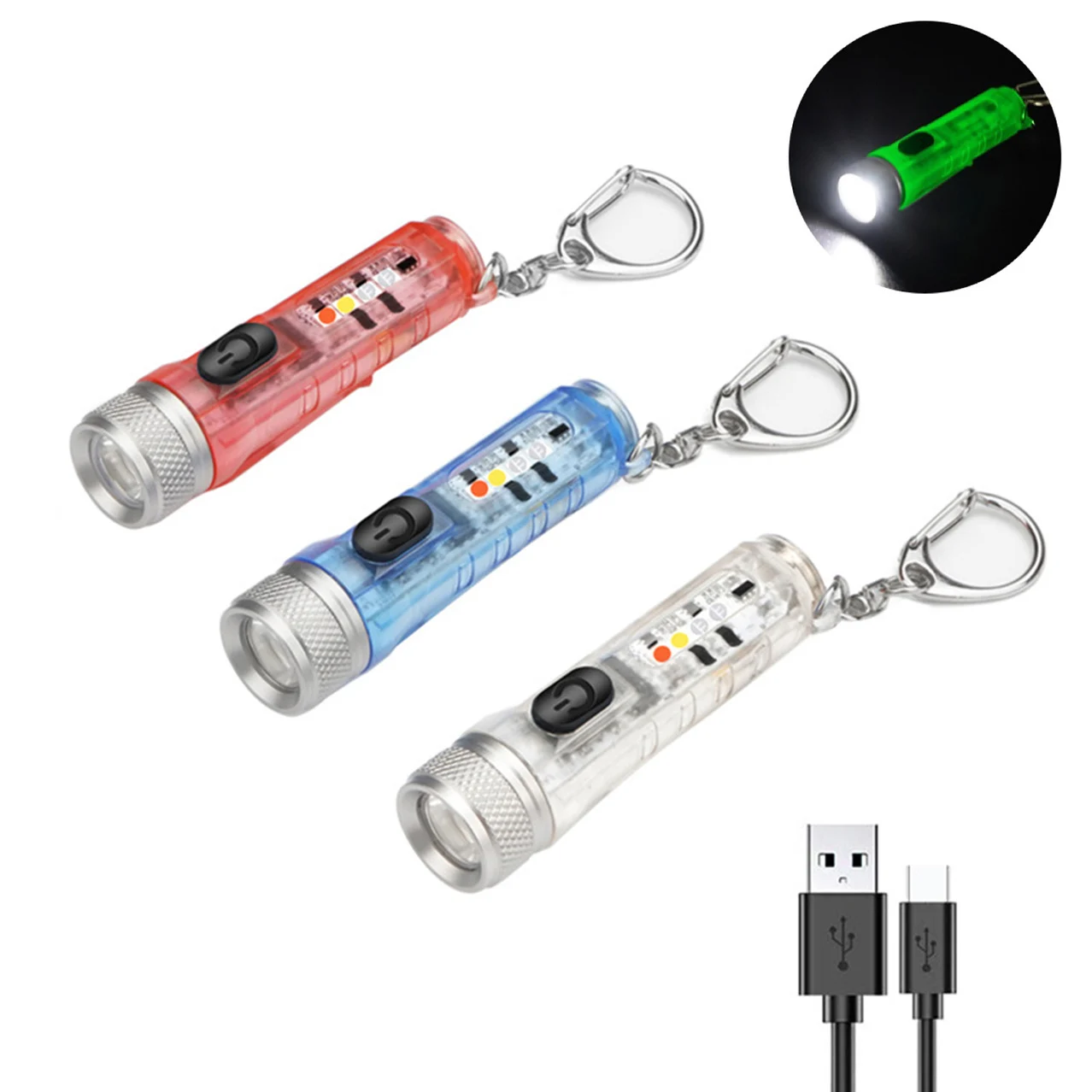 Mini-Keychain-LED-Flashlight-Multi-function-Camping-Flash-Torch-TYPE-C ...