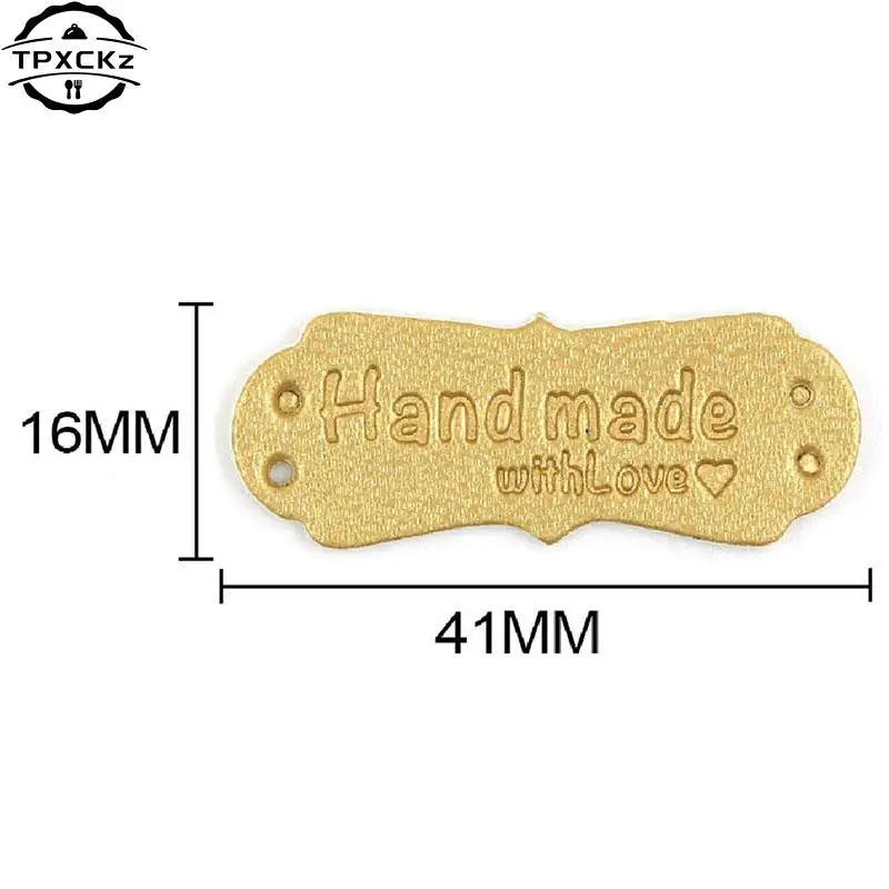 Leather Labels 50pcs PU For Handmade DIY Hats Bags Clothes Sewing Garment Accessories