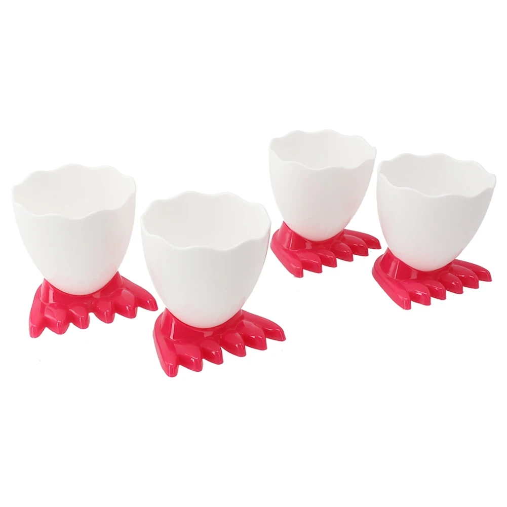

4pc White Egg Cup Holder Hard Soft Boiled Eggs Holders Cups Creative Egg Cup Egg Opener Separator Boiled Eggs Container