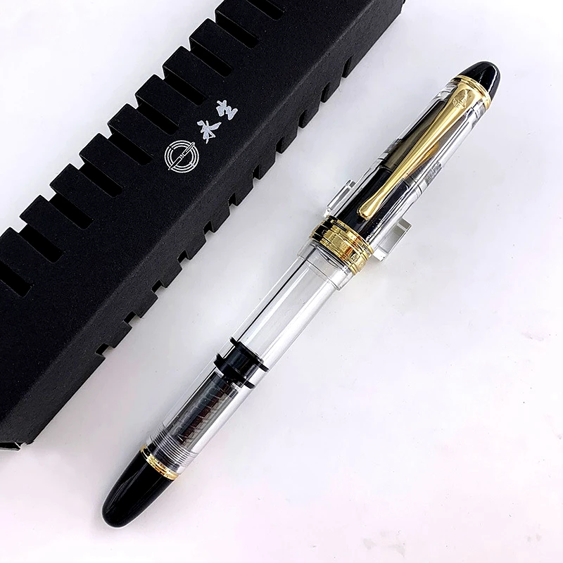 Luxury Wingsung 699 Fountain Pen Vacuum Filling Acrylic Transparent Design Business Office