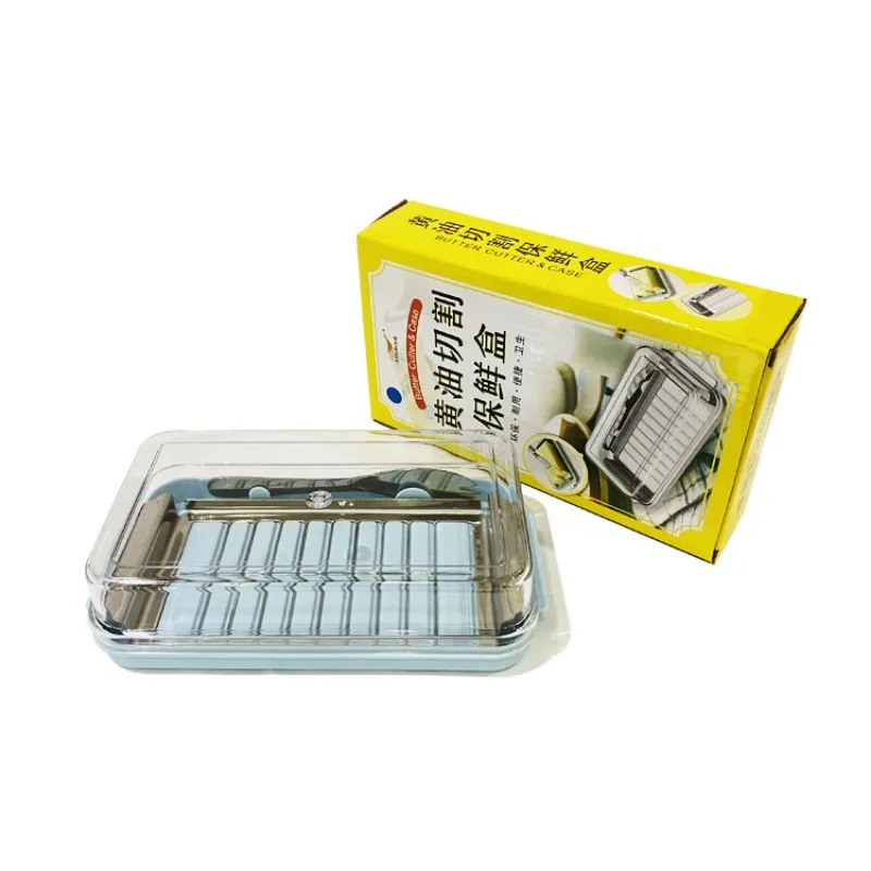 Container Storage Box Butter Slicer Cutter Box with Transparent Lid Food Grade Counter Top Butter Kitchen Accessories