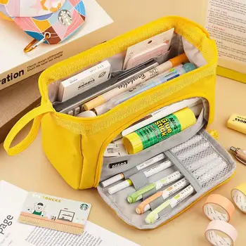 Astuccio per matite grande astuccio per penne astuccio per scuola con doppia finestra di grande capacità per bambini studenti materiale scolastico regalo di cancelleria