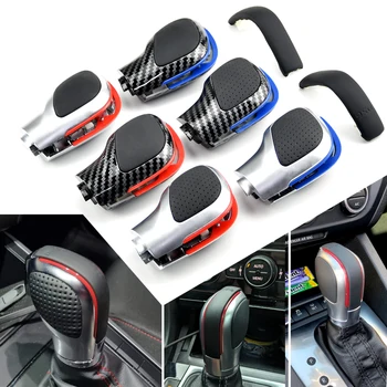For VW Golf MK6 MK7 R GTI Passat B7 B8 CC R20 Jetta MK6 GLI DSG Gear Shift knob With Leather Gearbox Shift Lever Cover 1