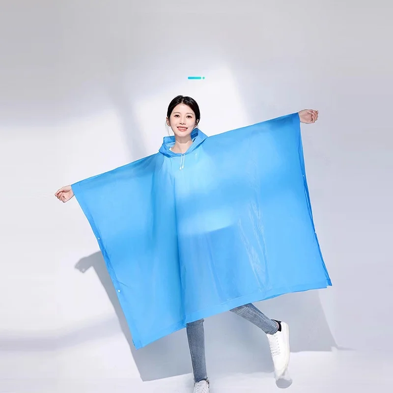 두꺼운 재사용 가능 성인용 망토형 우비 야외 여행 하이킹 스타일 우비 사이클링 레인 판초 1인용 PVC 매트...
