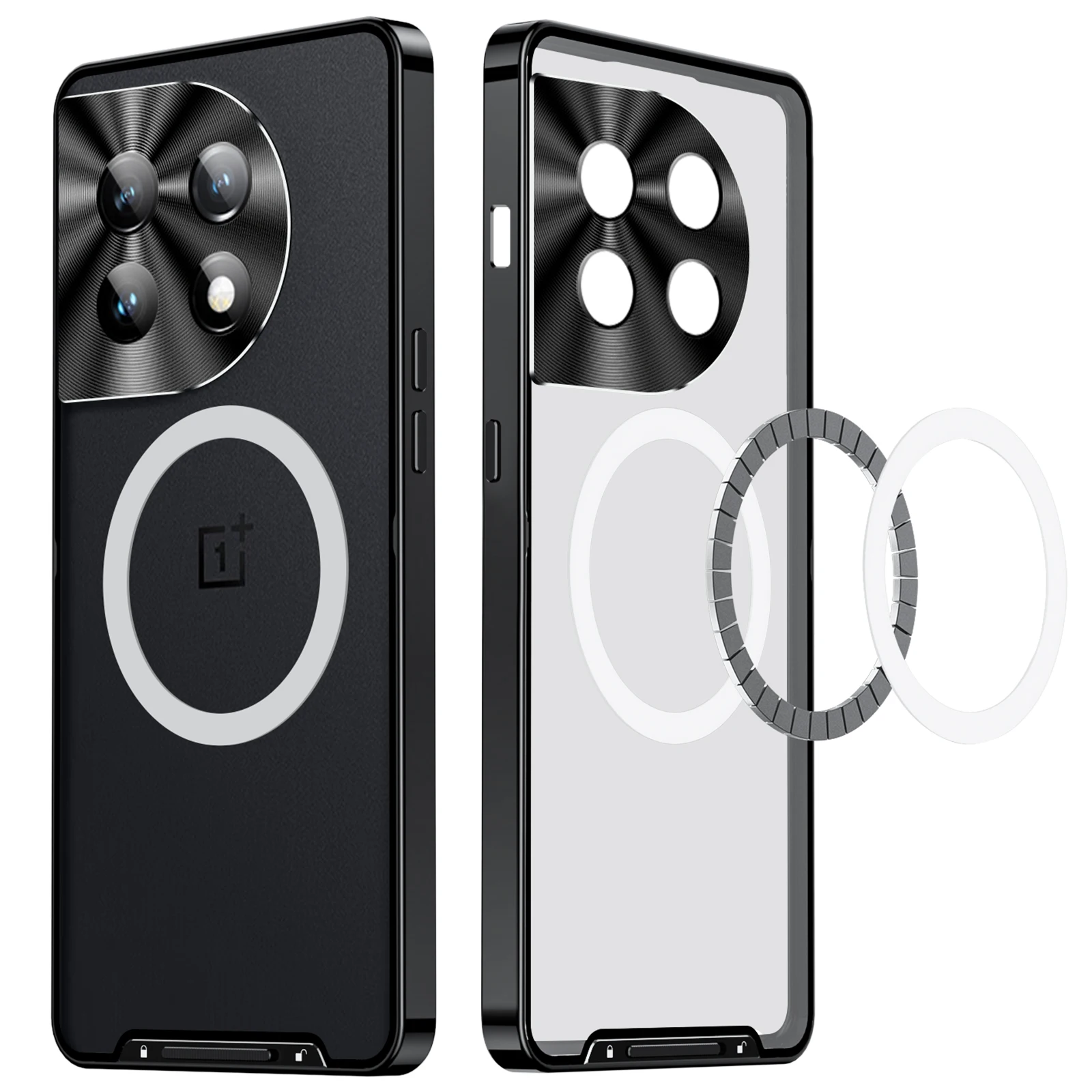For Magsafe Magnetic Metal Bumper Case For Oneplus 11 Aluminum Alloy Frame Matte PC Cover For OnePlus11 Camera Lens Protection