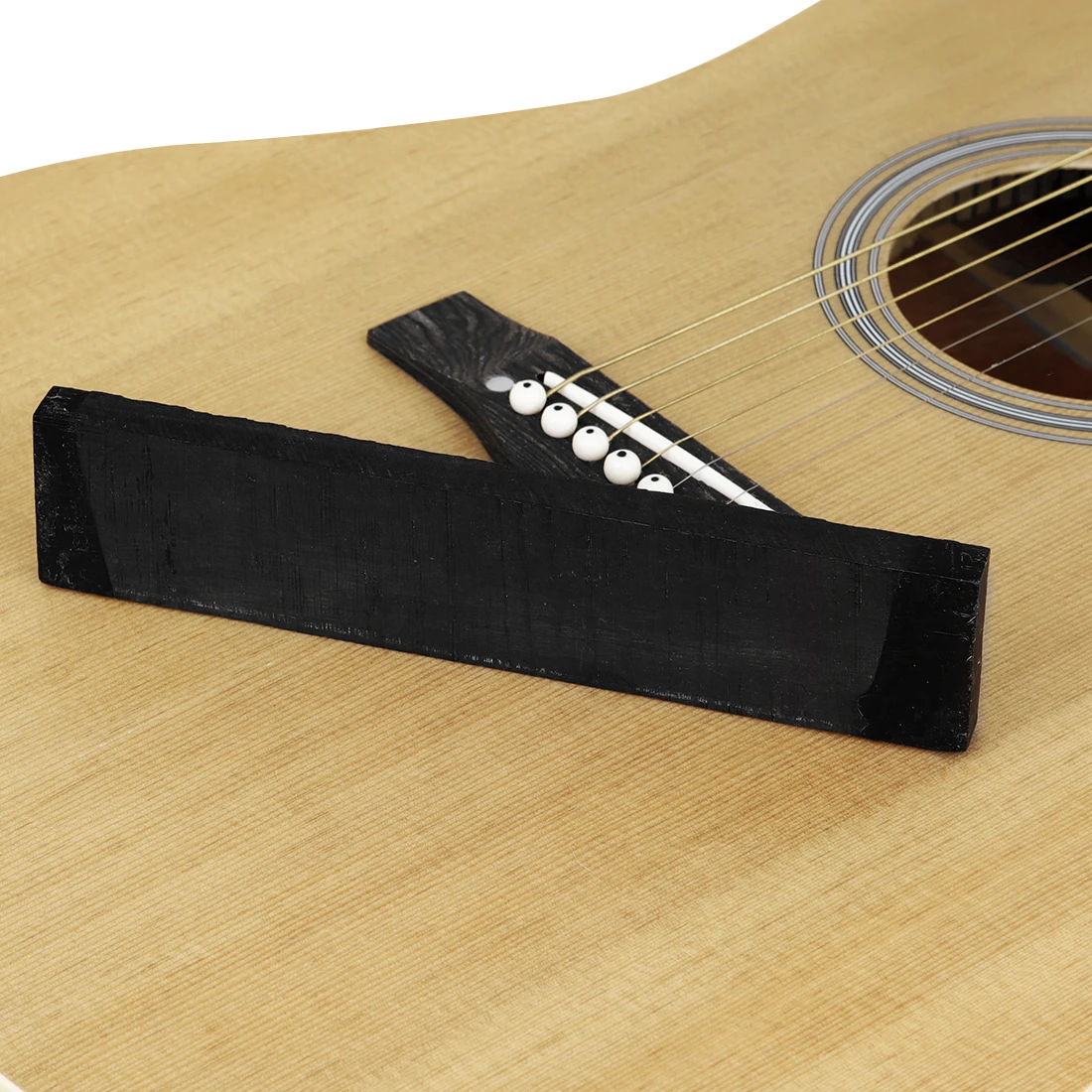 Ebenholz Akustische Gitarre Brücke Rohstoff 6-saitige Gitarre Brücke Rohstoff DIY Saiten Instrument Gitarre Teile & Zubehör – Detail 3