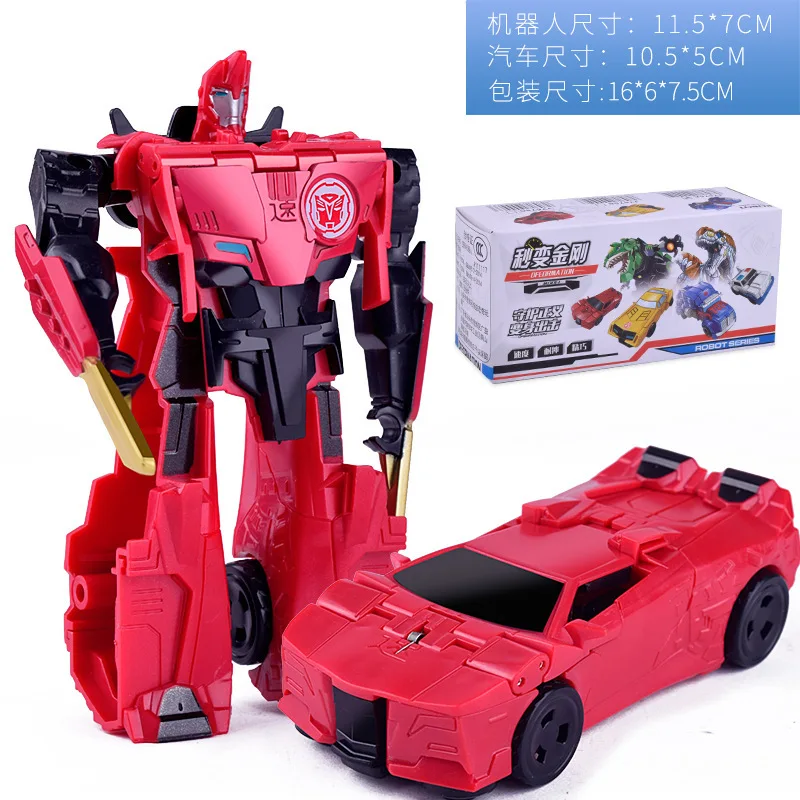 thumbnail image 1 of Kit de juguetes de robot de transformación 2024, modelos de 12 cm, 2 en 1, modelo de un solo paso, juguetes de transformación deformados, dinosaurios, coche, regalo para niños con caja, 1 of 5