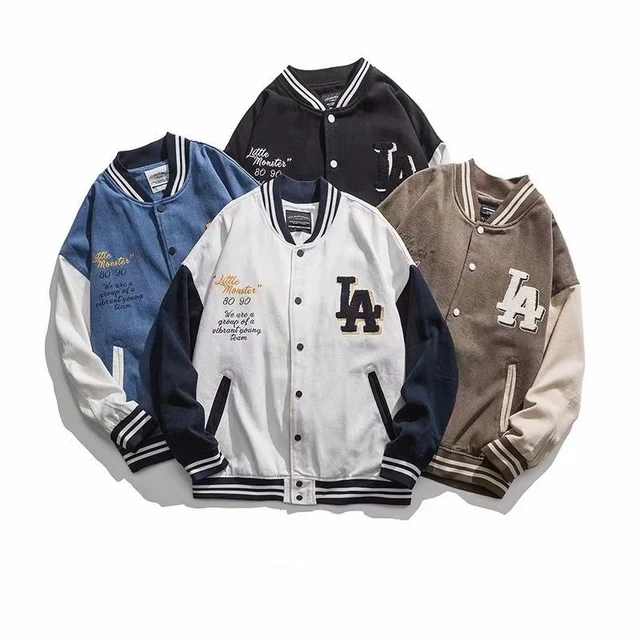 2-tone retro baseball blouson college souvenir jacket Japanese style with  embroidery