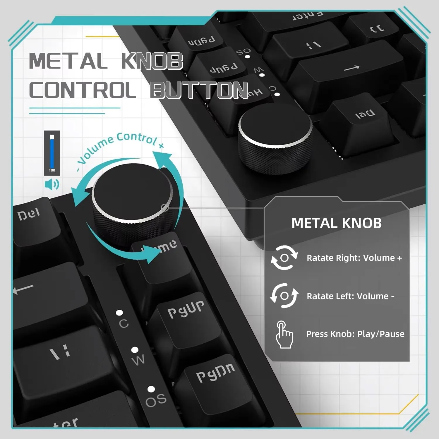 AK820 유선 풀키 핫스왑 키보드 탈착식 USB 포트 화이트/아이스 블루 백라이트 프리미엄 센스 컬러웨이