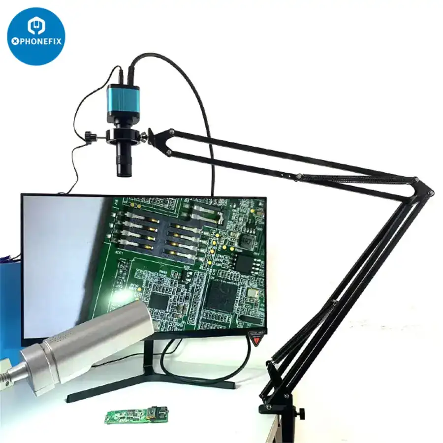 48Mp 4K 1080P Hdmi Usb Industrial Video Digital Microscope Camera 130X Zoom C Mount Lens Supporto A Sbalzo Per La Riparazione Della Saldatura