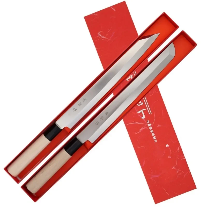 Japanese Yanagiba Sashimi Knife Set Salmon Fish Fillet Sushi Knives Raw Slicing Stainless Steel Chef Santoku Kiritsuke Knives kitchen knife