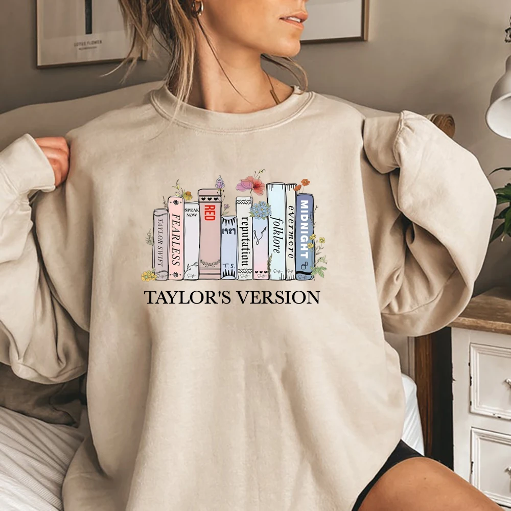 Retro Taylor'S Version Sweatshirt Eras Tour 2023 Hoodie Music Album Midnights Folklore Jumper Taylor Fans Crewneck Sweatshirts