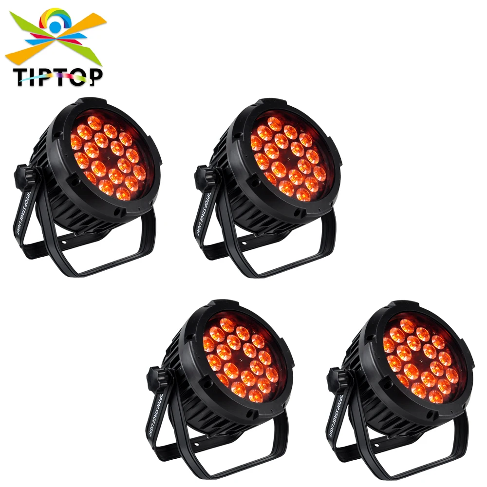 

TIPTOP Stage светильник 18x18W плоские Водонепроницаемые светодиодные банки для диджея, оборудование для сцены, напольная подставка, подвесной кронштейн, RDM адрес