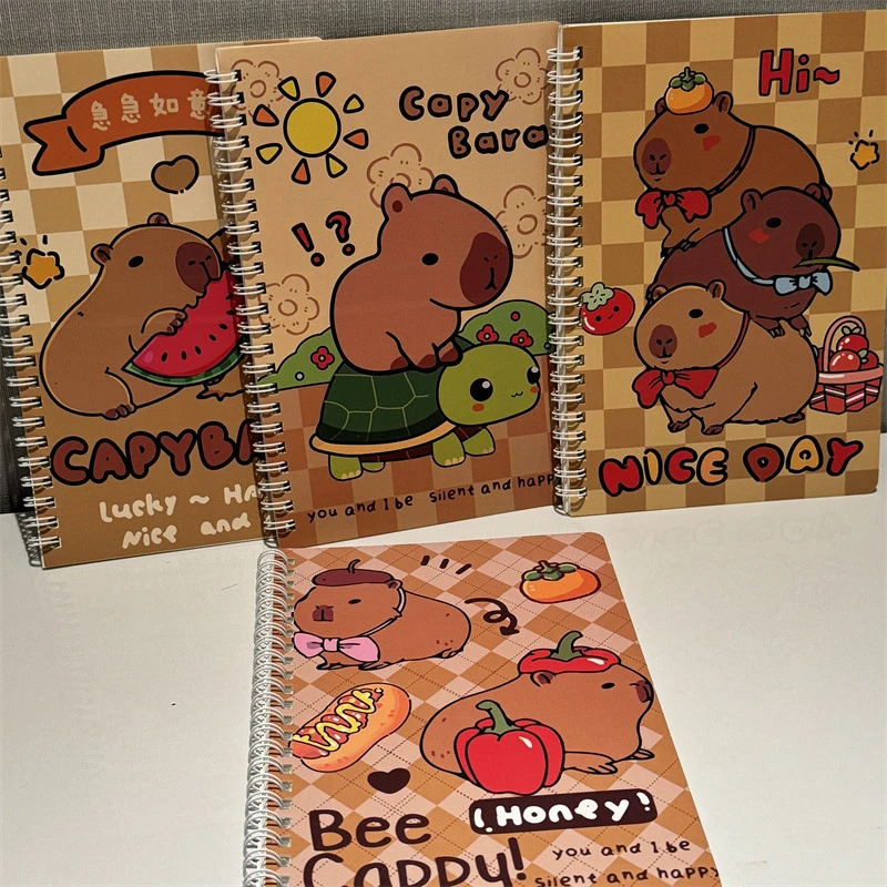Cute Capybara A5 Coil Notebook Exercise Book Notepad Diary School Learning Stationery Supplies Back To School Kids Gift