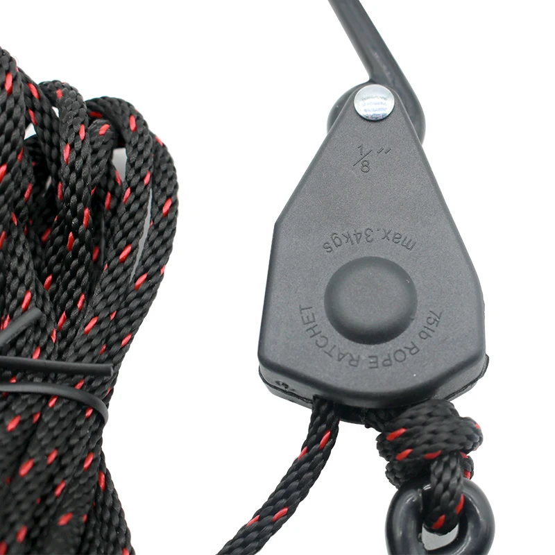 Pulley Ratchets Adjustable Rope Fastener Hangers Tensioner Fixed Buckle Lights Lifting Awning Wind Rope Camping Tool 1 Set
