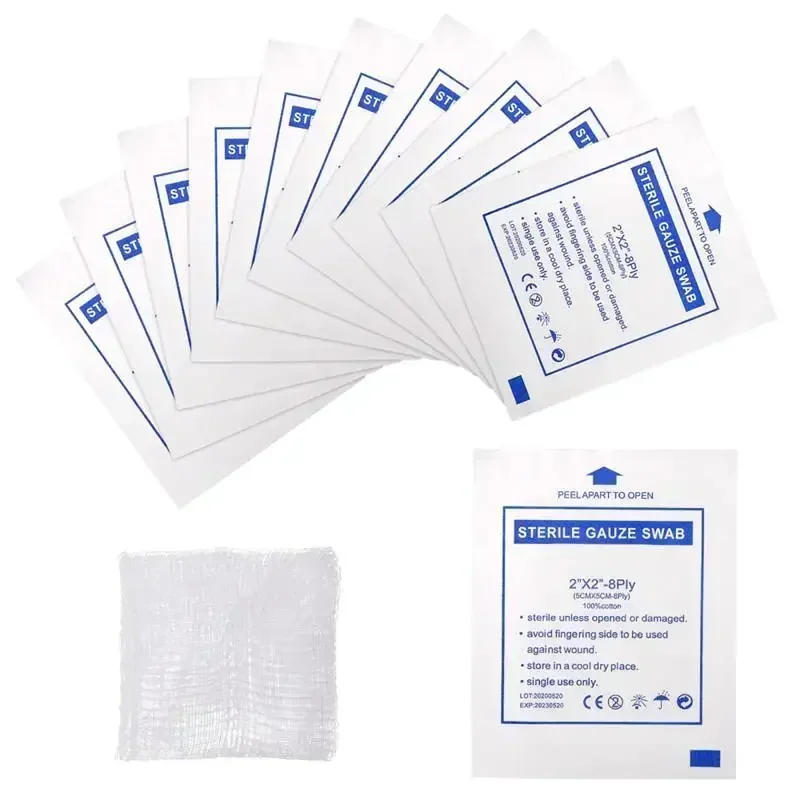 Gauze Pads Wound Dressing Care Swabs Cotton Supplies Bulk Products Rolls Wounds Sterile 5X5 Disposable Wrap Stretch Free Latex - AliExpress Sf9b9f74bc67f4579b93ed452ac22a18dv