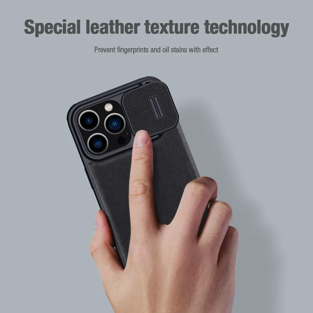 For iPhone 15 Pro Max Case Nillkin Qin Pro Flip Wallet Leather Cloth Camera Protection Cover For iPhone 14 Pro Max Case iPhone15