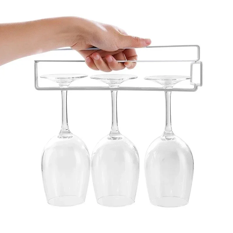 1pcs Japanese Ambry Cup Holder Without Perforation Upside Down Waterlogging Glass Cup Holder Hanging Wine Cup Storage 4