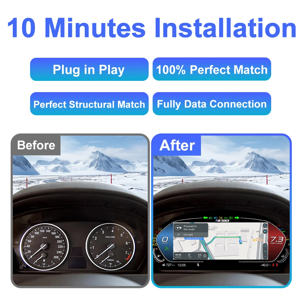 BMW X5 E70 X6 E71 F15 F16 CCC CIC 디지털 계기판 가상 조종석용 12.3인치 디지털 대시보드