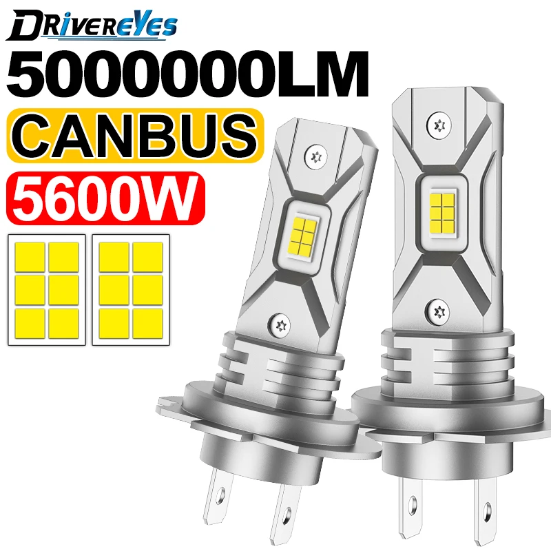 5600W 캔버스 H7 LED 자동차 헤드라이트 1:1 미니 사이즈 LED 전구 6..