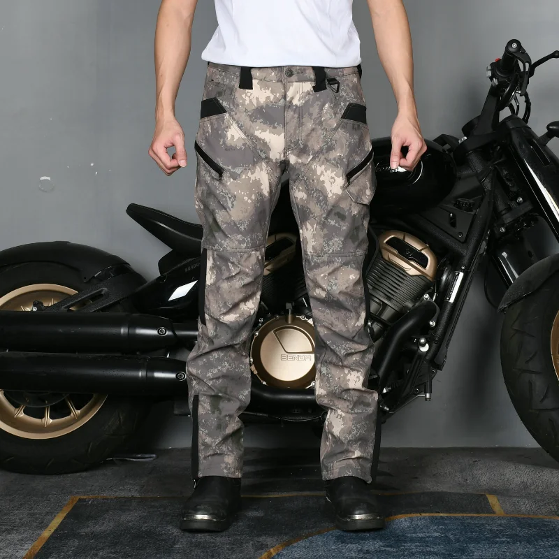 VOLERO 올시즌 오토바이 라이딩 팬츠 방수 방풍 통기성 이중 레이어 하이웨이스트 카모플라주 안티폴 바지
