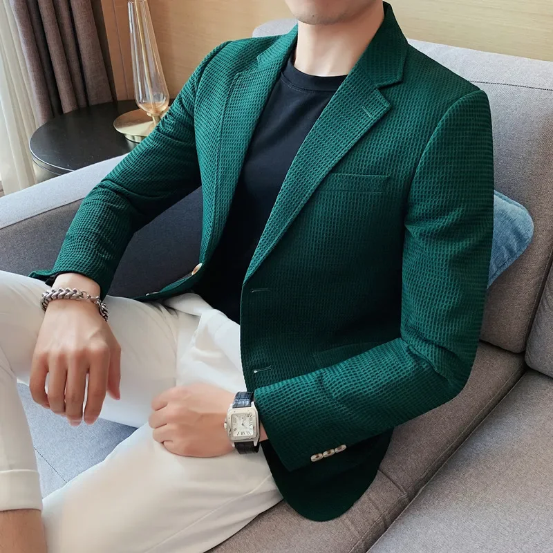 Männliche Freizeit anzug Jacken Blazer für Männer Hochzeit Slim Fit Outwear übergroße einreihige Blazer elegante Luxus mäntel koreanisch